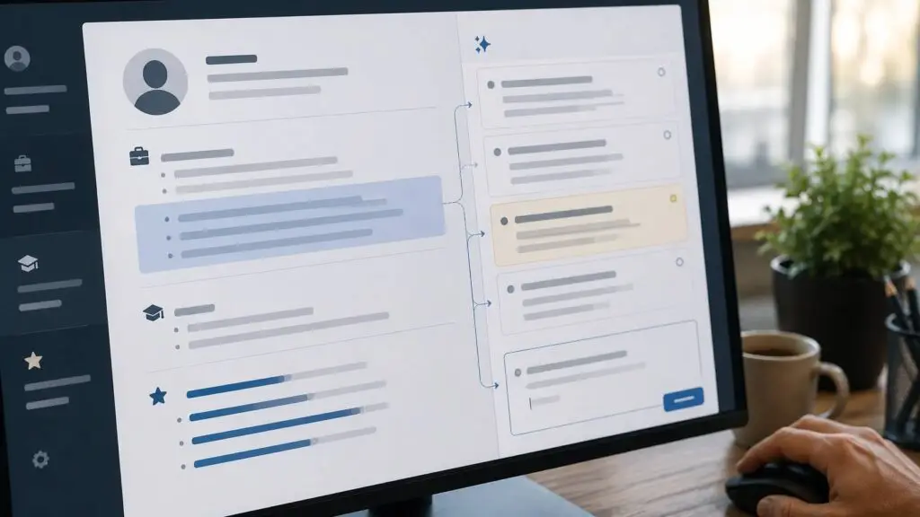 Cv maken met AI waarbij voorgestelde vaardigheden en prestaties worden gecontroleerd